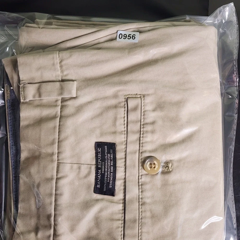 Banana Republic Aiden Chino Pants Mens 30x32 Tan Khaki Slim Fit Cotton Good
